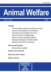 Animal Welfare Volume 6 - Issue 3 -
