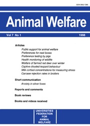Animal Welfare Volume 7 - Issue 1 -