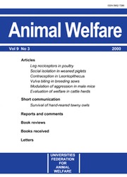 Animal Welfare Volume 9 - Issue 3 -