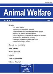 Animal Welfare Volume 9 - Issue 4 -
