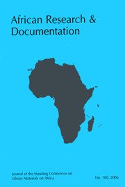 Africa Bibliography, Research and Documentation Volume 100 - Issue  -