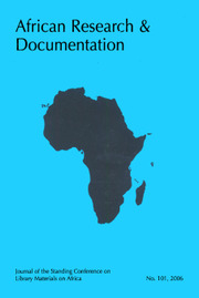 Africa Bibliography, Research and Documentation Volume 101 - Issue  -