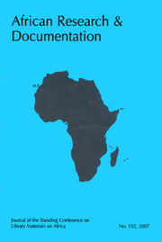Africa Bibliography, Research and Documentation Volume 102 - Issue  -