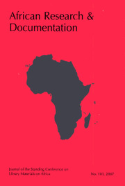 Africa Bibliography, Research and Documentation Volume 103 - Issue  -