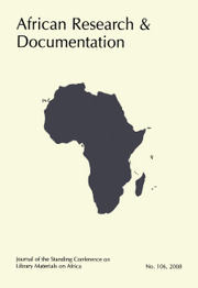 Africa Bibliography, Research and Documentation Volume 106 - Issue  -