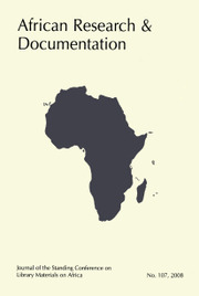 Africa Bibliography, Research and Documentation Volume 107 - Issue  -
