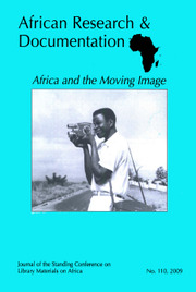 Africa Bibliography, Research and Documentation Volume 110 - Issue  -