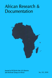Africa Bibliography, Research and Documentation Volume 112 - Issue  -