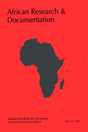 Africa Bibliography, Research and Documentation Volume 117 - Issue  -