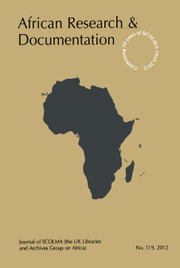 Africa Bibliography, Research and Documentation Volume 119 - Issue  -