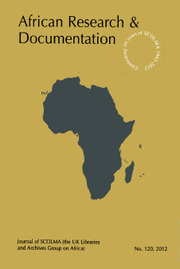 Africa Bibliography, Research and Documentation Volume 120 - Issue  -
