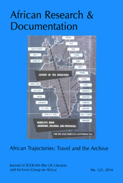 Africa Bibliography, Research and Documentation Volume 125 - Issue  -