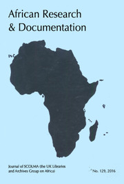 Africa Bibliography, Research and Documentation Volume 129 - Issue  -