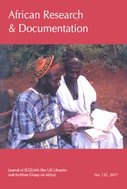 Africa Bibliography, Research and Documentation Volume 131 - Issue  -