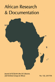 Africa Bibliography, Research and Documentation Volume 132 - Issue  -