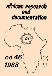 Africa Bibliography, Research and Documentation Volume 46 - Issue  -