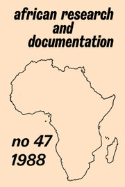Africa Bibliography, Research and Documentation Volume 47 - Issue  -