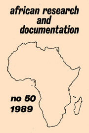 Africa Bibliography, Research and Documentation Volume 50 - Issue  -