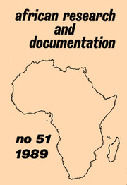 Africa Bibliography, Research and Documentation Volume 51 - Issue  -
