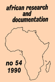 Africa Bibliography, Research and Documentation Volume 54 - Issue  -