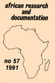 Africa Bibliography, Research and Documentation Volume 57 - Issue  -