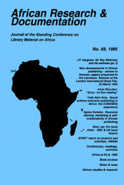 Africa Bibliography, Research and Documentation Volume 69 - Issue  -