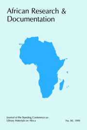 Africa Bibliography, Research and Documentation Volume 80 - Issue  -