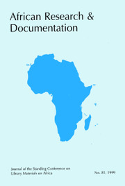 Africa Bibliography, Research and Documentation Volume 81 - Issue  -