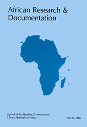 Africa Bibliography, Research and Documentation Volume 90 - Issue  -