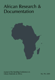 Africa Bibliography, Research and Documentation Volume 99 - Issue  -