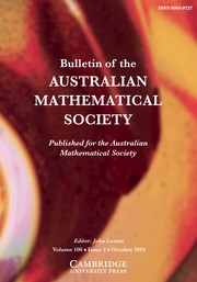 Bulletin of the Australian Mathematical Society Volume 100 - Issue 2 -