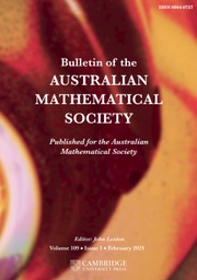 Latest Issue | Bulletin Of The Australian Mathematical Society ...