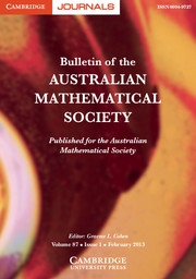 Bulletin of the Australian Mathematical Society Volume 87 - Issue 1 -