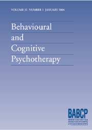 Behavioural and Cognitive Psychotherapy Volume 32 - Issue 1 -