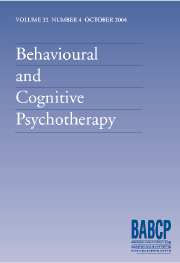 Behavioural and Cognitive Psychotherapy Volume 32 - Issue 4 -