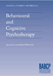 Behavioural and Cognitive Psychotherapy Volume 33 - Issue 4 -