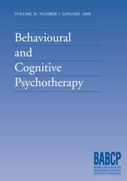 Behavioural and Cognitive Psychotherapy Volume 36 - Issue 1 -
