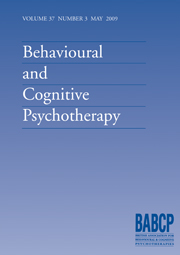 Behavioural and Cognitive Psychotherapy Volume 37 - Issue 3 -