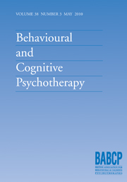 Behavioural and Cognitive Psychotherapy Volume 38 - Issue 3 -