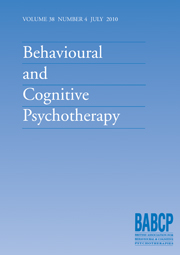 Behavioural and Cognitive Psychotherapy Volume 38 - Issue 4 -