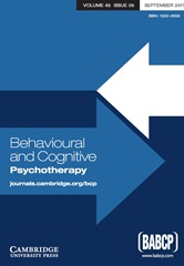 Behavioural and Cognitive Psychotherapy Volume 45 - Issue 5 -