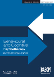 Behavioural and Cognitive Psychotherapy Volume 49 - Issue 5 -