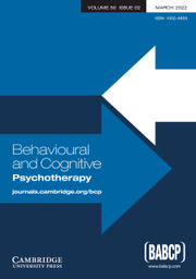 Behavioural And Cognitive Psychotherapy: Volume 50 - Issue 2 ...