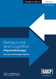 Behavioural and Cognitive Psychotherapy Volume 52 - Issue 4 -