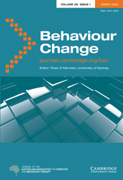Behaviour Change Volume 29 - Issue 1 -