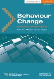 Behaviour Change Volume 29 - Issue 3 -
