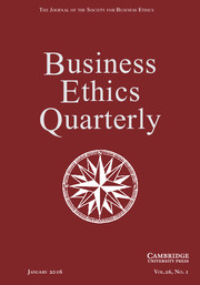 Business Ethics Quarterly Volume 26 - Issue 1 -