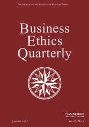 Business Ethics Quarterly Volume 27 - Issue 1 -