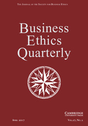 Business Ethics Quarterly Volume 27 - Issue 2 -