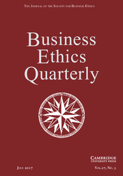 Business Ethics Quarterly Volume 27 - Issue 3 -